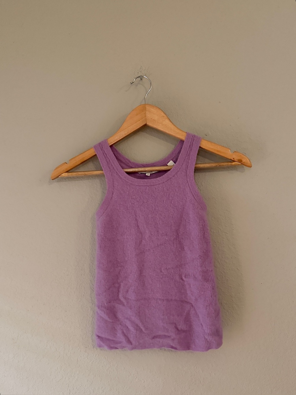 Nordstrom Vince 100% Cashmere Lavender Tank Top Soft Ribbed Knit XS